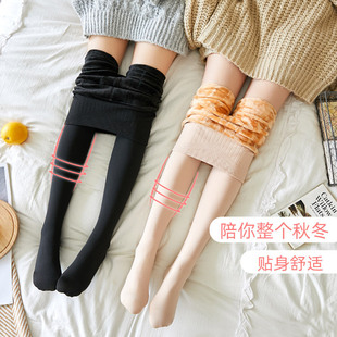 Bare-leg Artifact for Women in Autumn and Winter Fleshy Naked Outer Wear Thickened Warm Fleece-lined Pants Thin Fleece Integrated Bottoming Pantyhose