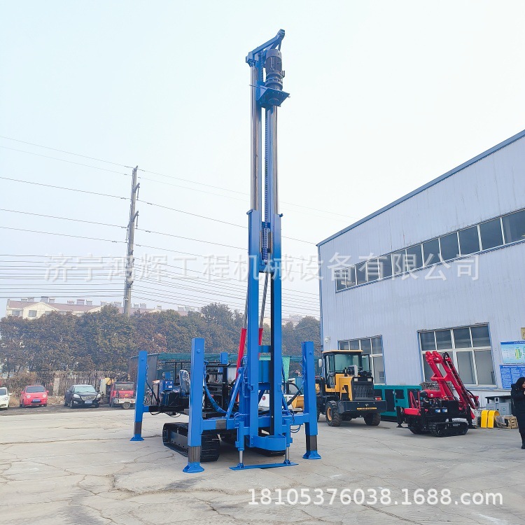 液压冲击长螺旋打桩机 钢制履带式地基钻孔机 360°旋转伸缩钻架