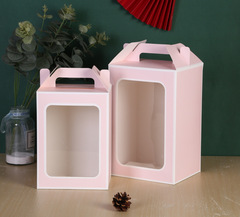 櫥窗禮品盒女神鮮花包裝盒創意生日禮品開窗禮品手提盒