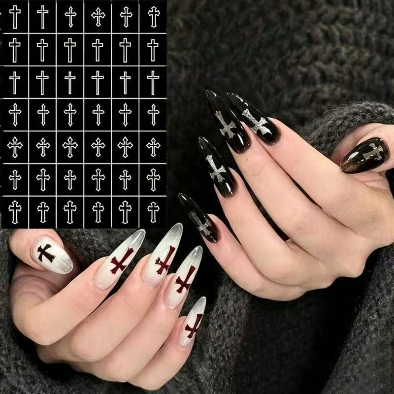 French-Style Nail Art Stickers, Heart and Cross Nail Decoration Stickers, Small Accessories with Adhesive Backing, Wholesale from Manufacturer French-Style Nail Art Stickers, Heart and Cross Nail Decoration Stickers, Small Accessories with Adhesive Backing, Wholesale from Manufacturer