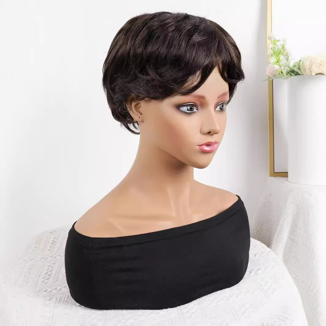 Cabeza de bob de fibra química al por mayor peluca de pelo de estudiante mecanismo de peluca cubierta de cabeza