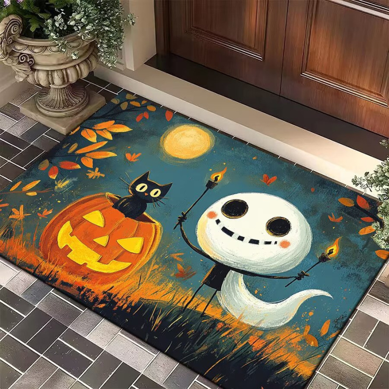 ハロウィンクロスボーダーフロアマット面白いカボチャホリデーデコレーションフロアマットバスルームトイレキッチンドアマット|undefined