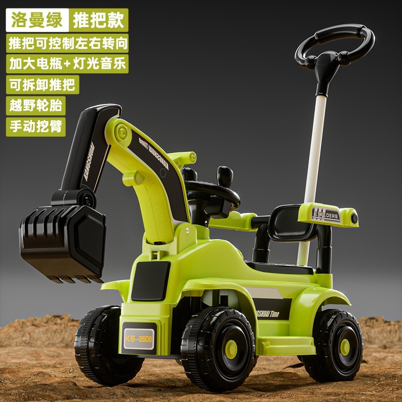 Excavadora eléctrica para niños, coche de juguete de control remoto para niños, gran tamaño para montar excavadora para bebés, coche de ingeniería para sentarse