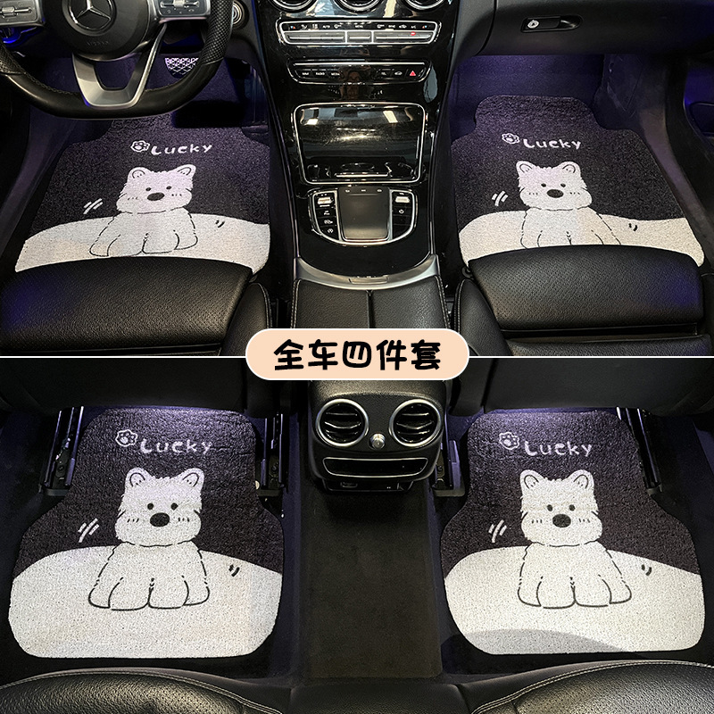 自動車座布団四季通用亜麻女2025新型かわいい子犬の後ろの一枚のシートカバー夏の涼しいマット|undefined