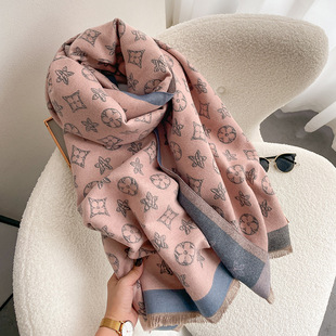 European and American Light Luxury Five-pointed Star Scarf Women's Autumn and Winter Fashion Double-sided Cashmere Scarf Outer Warming Air Conditioning Shawl
