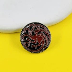 Game of Thrones Targaryen Family Brooch, Blood and Fire Three-Headed Dragon Badge, Dark Style Anime Merchandise, Backpack Accessories