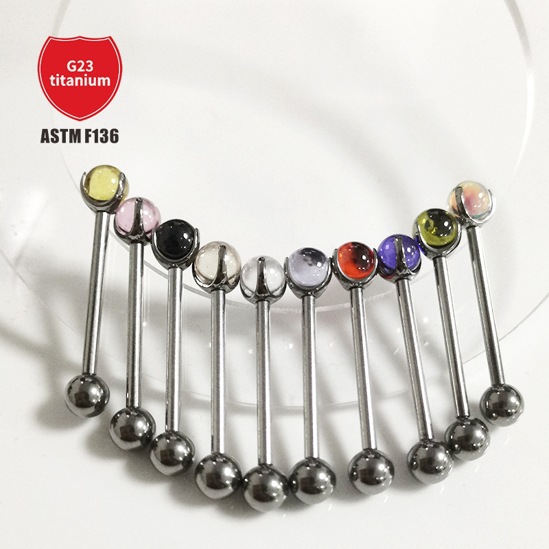 Pointed titanium steel lip stud product view