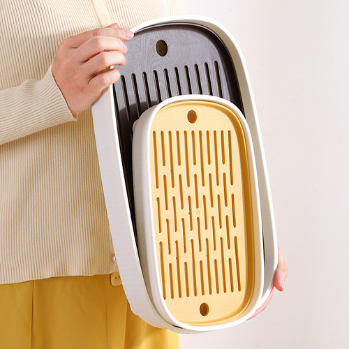 Imitation wood grain drain tray fruit tray tea tray household modern simple tea set drain small water storage tea cup