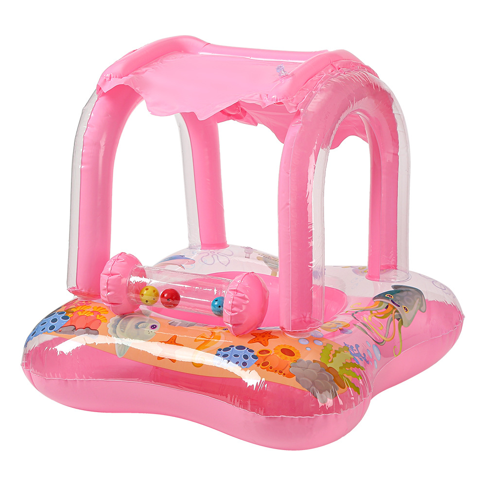 Xia Le bebé anillo de natación a prueba de sol con volante asiento de bebé barco cuerno barco hogar niños natación anillo piscina juguete
