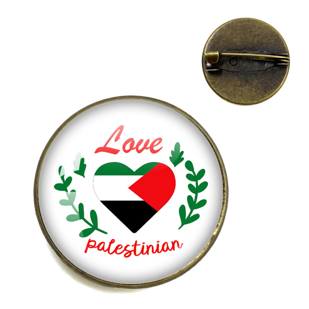 Transfronterizo pin bandera palestina vidrio personalidad arte insignia broche accesorios hombres mujeres broche