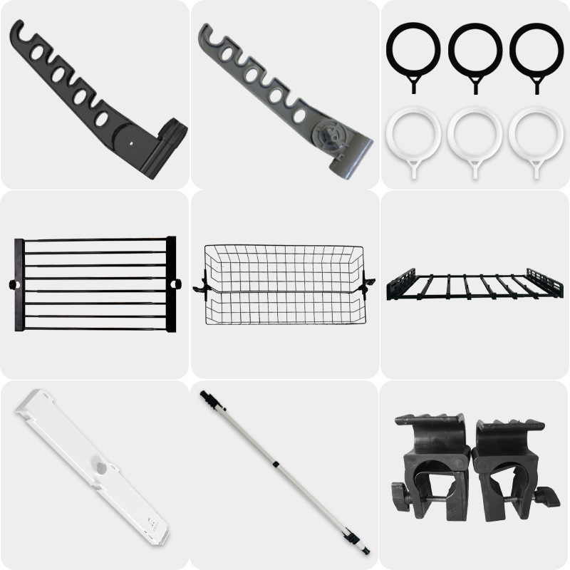 Ceiling-standing combination punch-free simple wardrobe rack parts hanger accessories mesh frame tray bracket
