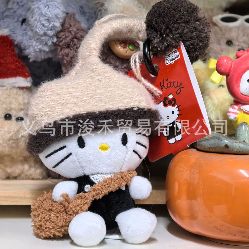 冬日圣诞节红色帽子hellokitty猫包包公仔小挂件书包挂饰毛绒玩偶|undefined