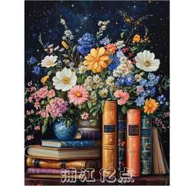 跨境热卖钻石画手工DIY风景花卉节日系列装饰画 厂家贴标代发