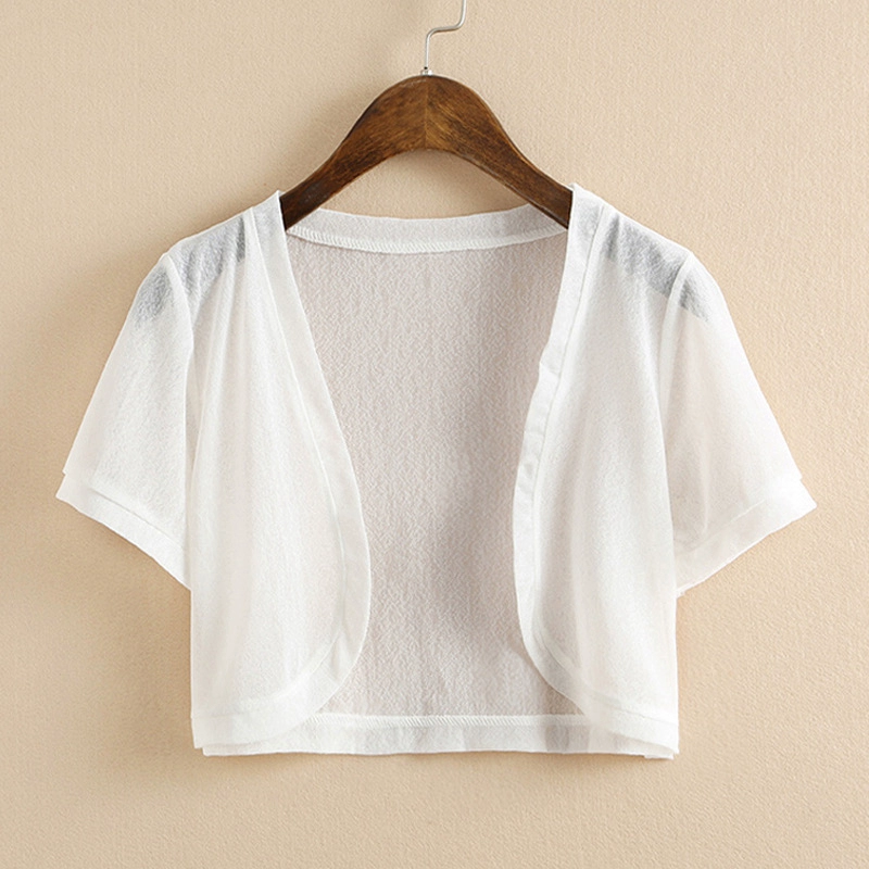 Маленькая шаль-куртка летом с подтяжкой юбка наружный кардиган с короткими рукавами для женщин с тонкими плечами дикий топ