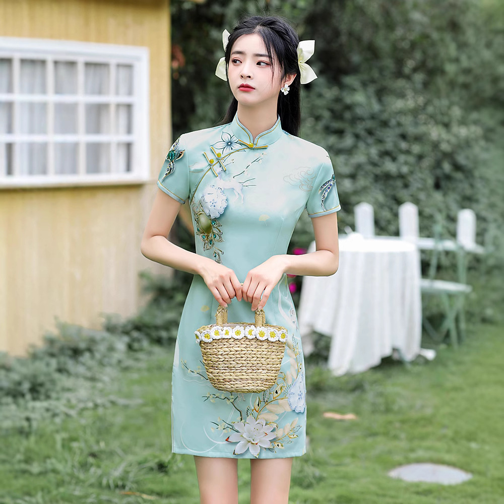 Summer short ethnic cheongsam
