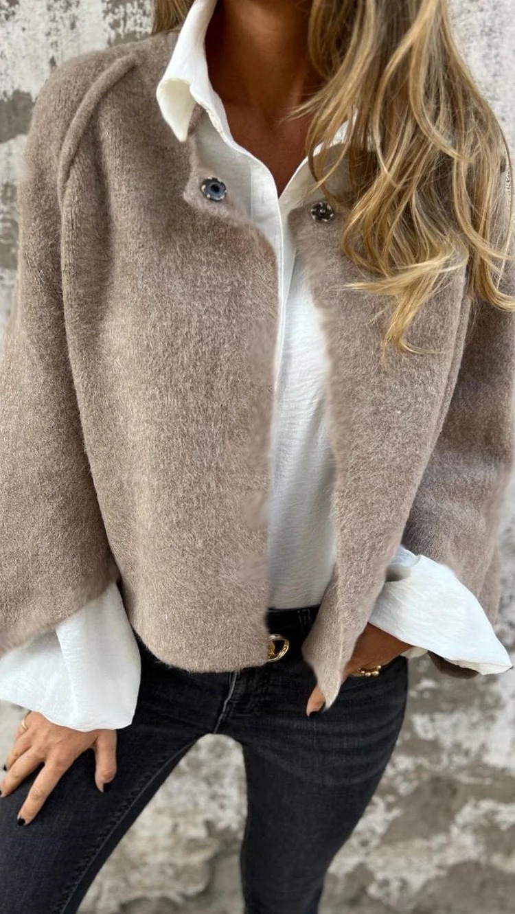 Women's Long Sleeve Cashmere Jacket For Autumn And Winter_voghion.com