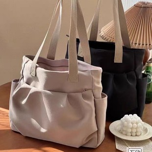 Canvas Bag Women's 2025 New Fashion Popular College Students Class Commuter Tote Bag Large Capacity Shoulder Bag