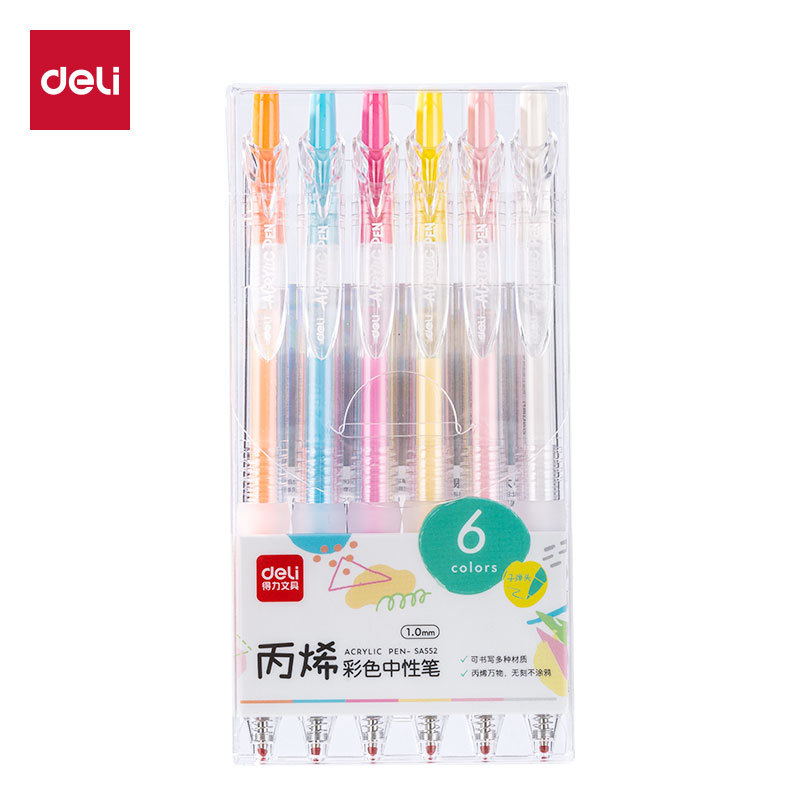 SA552 / 553 acrílico color pulsante bolígrafo neutro para estudiantes dibujarán bolígrafo de marca de color plegable