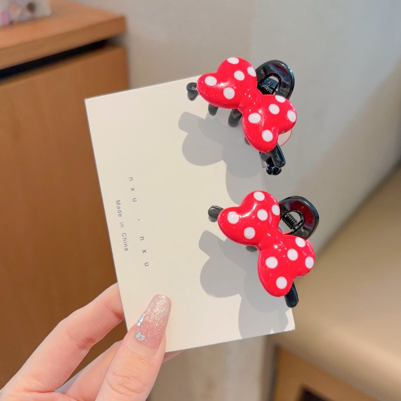 Niños adorables ondas puntos de arco clip de agarre 2024 nueva tarjeta de cabello princesa pequeña cabeza de clip de cabello