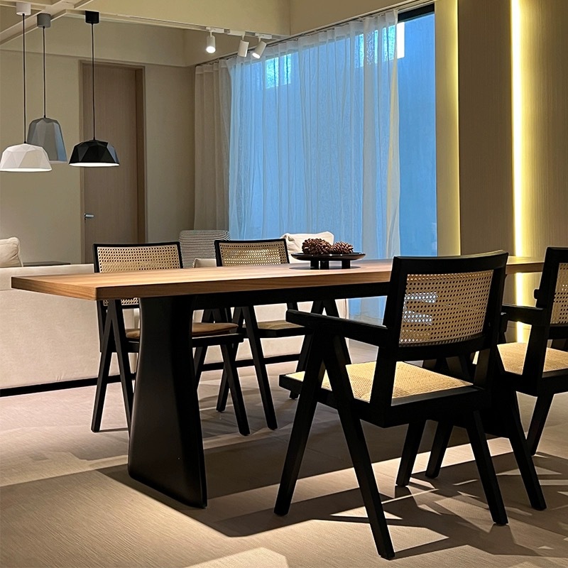 Nordic Middle Ancient Style Solid Wood Dining Table Home Dining Table Designers Negotiate Large Board Long Desk Retro Log Workbench