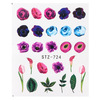 Sticker for manicure, nail polish, watercolour contains rose, suitable for import, flowered