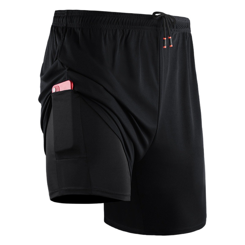 Pantalones cortos deportivos de baloncesto estilo americano, pantalones cortos deportivos de secado rápido para hombre de talla grande, pantalones deportivos elásticos dos en uno, pantalones cortos de entrenamiento para correr.