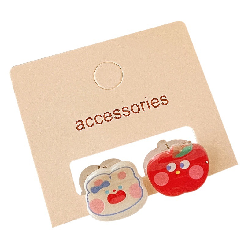 Japonés y coreano nuevo mini clip de dibujos animados lindo acrílico Bangs clip accesorios para el cabello dulce simple clip de cabello roto