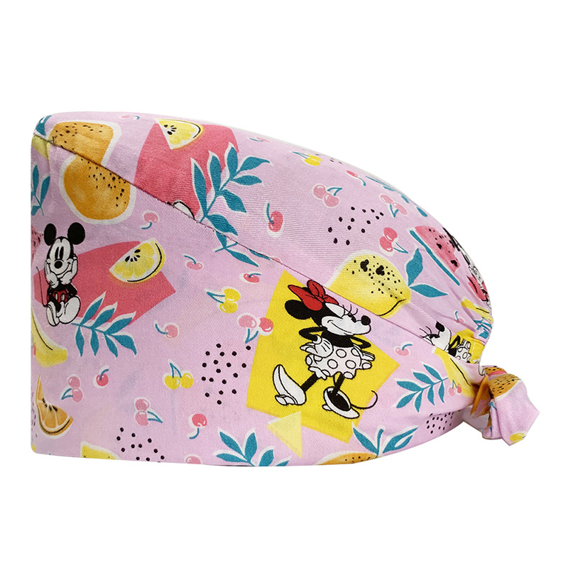 Gorro quirúrgico de algodón puro de las mujeres impreso ajustable calabaza tapa confinamiento quimioterapia a prueba de polvo puntera enfermera trabajo sombrero hombres