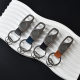 Creative Stainless Steel Car Keychain Leather Personalized Couple Waist Hanging Anti-losing Household Key Chain Ring Engraving Pendant
