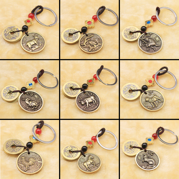Creative brass keychain