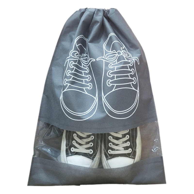 Bolsa de almacenamiento para zapatos, popular, de tela no tejida, a prueba de polvo, con cordón estampado, para organizar el hogar y viajes.