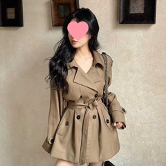 小个子女装设计感2025年春季设计感英伦风双排扣中长款卡其色风衣