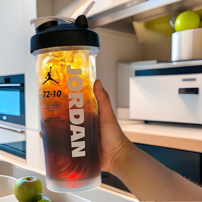 ♔ Shake Cup Sports Water Cup Portable Male Student Plastic Water Cup Large Capacity Kettle Anti-Fall and High Temperature Resistant Fitness Cup