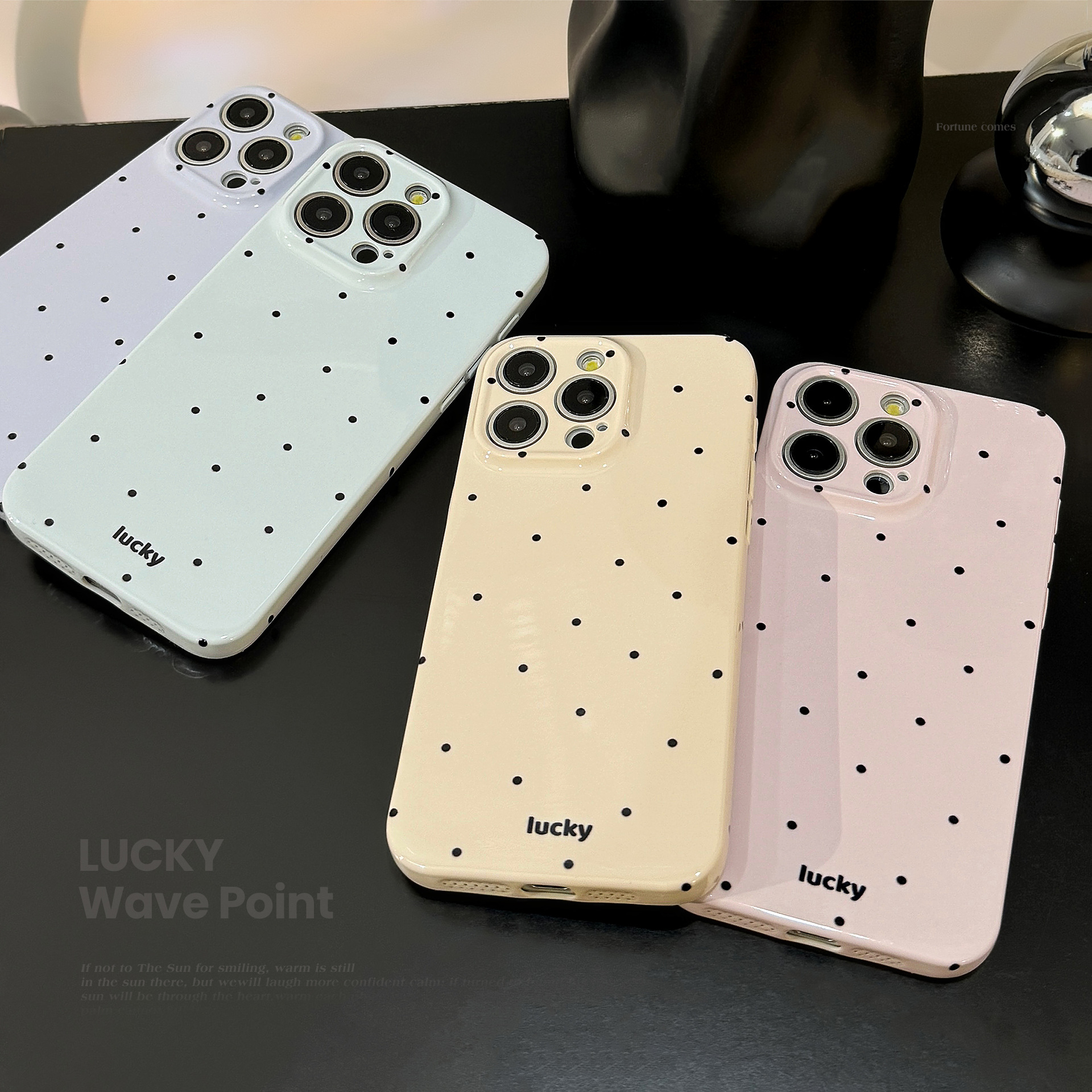 ins简约波点适用iphone15pro max手机壳苹果14菲林软13全包16个性