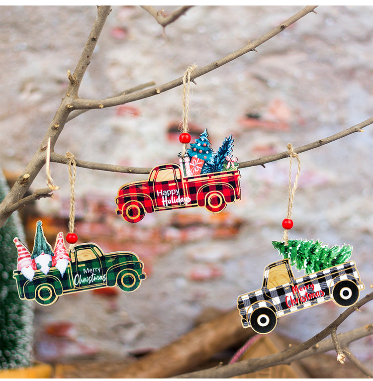 Christmas Fashion Car Wood Party Hanging Ornaments 1 Piece display picture 1