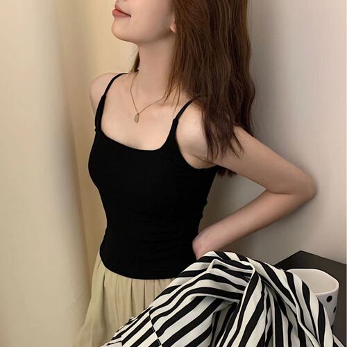 702 #Modal one-in-one cup, suspender, women's beautiful back, chest pad, all-matching solid color, inside, small vest, hot girl wear outside