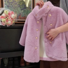 2023女童冬装新款加绒加厚皮草外套儿童洋气保暖大衣女宝宝毛毛衣