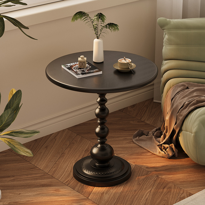 Light luxury sofa side table living room home small coffee table side table retro corner table iron bedside storage balcony small round table
