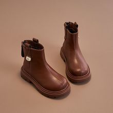 女童马丁靴2025秋冬新款儿童鞋宝宝短靴黄靴秋冬男童加绒靴子真皮