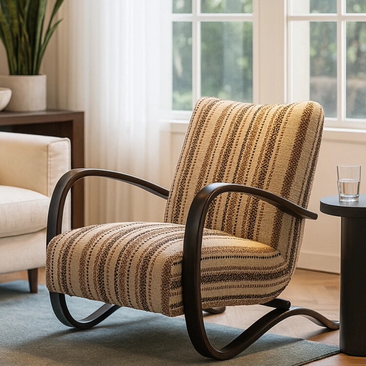 Moyu Burke Leisure Chair Living Room French Retro Balcony Bedroom Sofa Chair Mid-Century Style Designer Single Chair