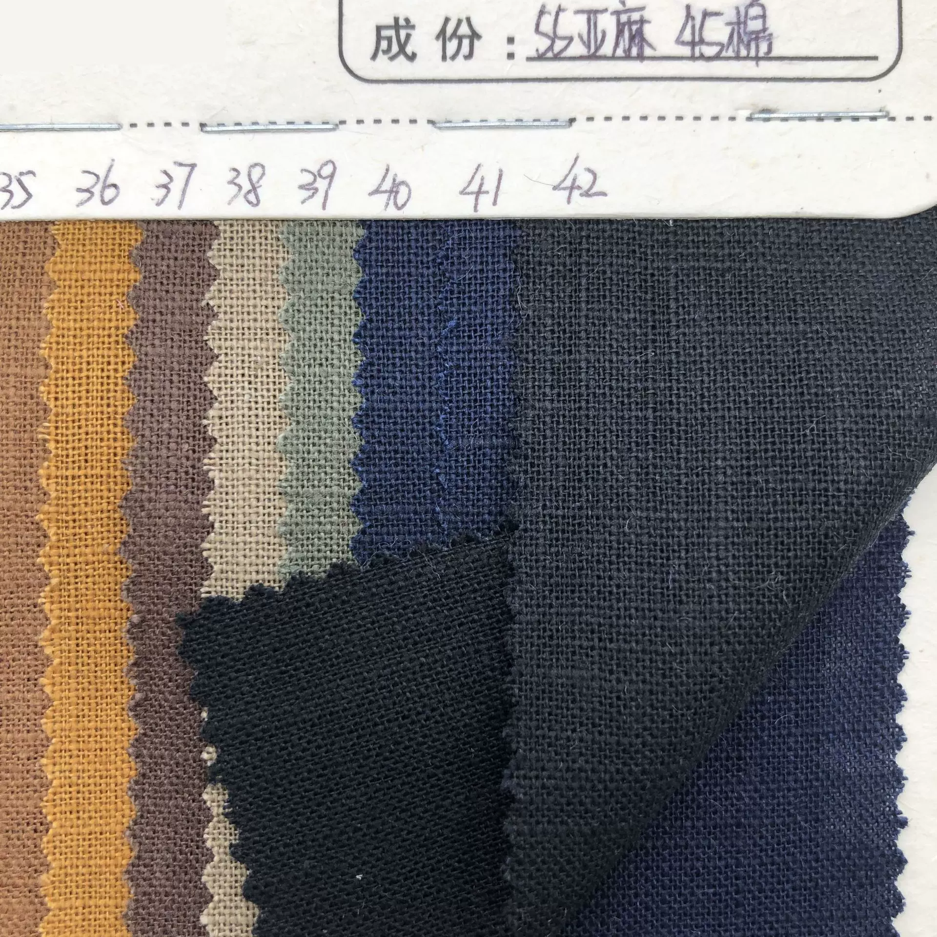 厂家直供 亚麻棉素色面料棉麻平纹竹节汉服男装DIY布料亚麻竹节料