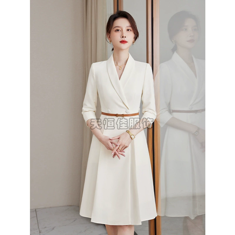 Платье женское осень не белый темперамент высокого класса модный костюм юбка хозяин модной женщины высокого уровня белый Запад
