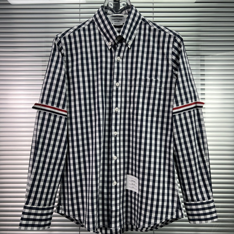 Tb Tom's Trendy New High-End Style Long-Sleeve Shirt with Double-Sleeve Webbing Stripes, Unisex Casual Versatile Design Tb Tom's Trendy New High-End Style Long-Sleeve Shirt with Double-Sleeve Webbing Stripes, Unisex Casual Versatile Design