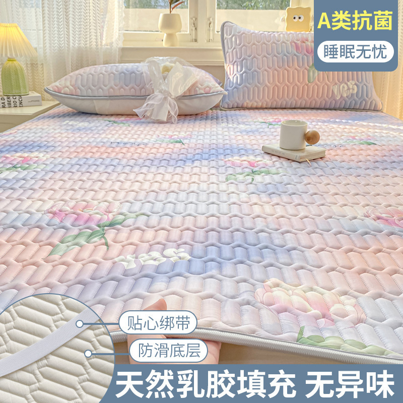 夏の新スタイルクラス A アイスシルクラテックスマット 3 点セット洗濯機で洗える学生マットアイスシルクシーツマットレスわらマット|undefined