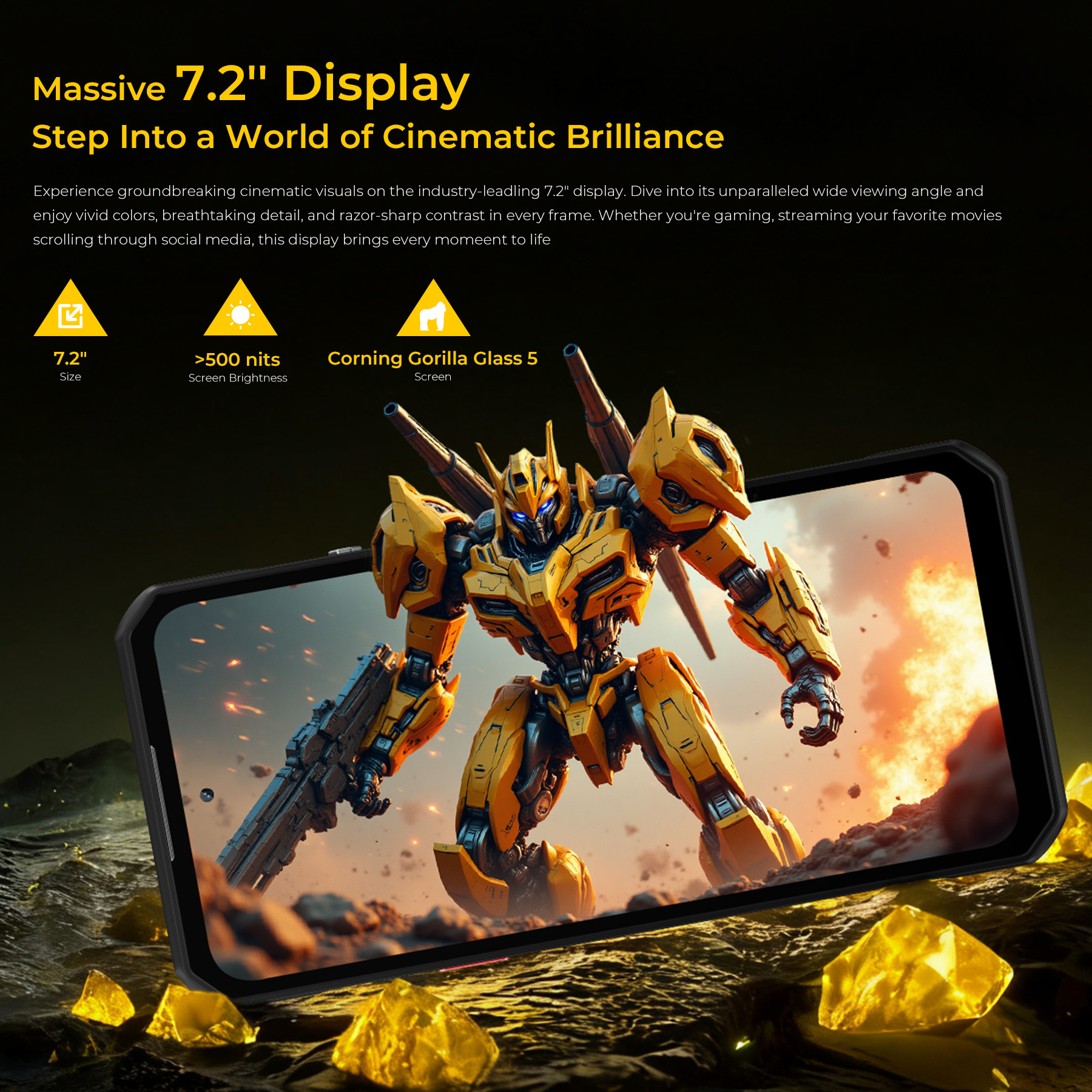 2025 nuevo OQI WP60 7 pulgadas gran pantalla hornet tres teléfonos inteligentes de seguridad entrega en Hong Kong