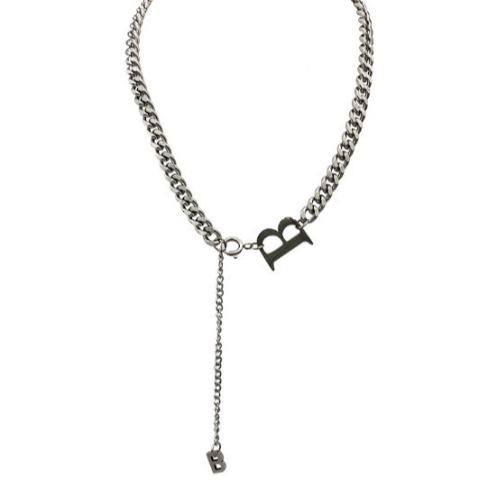 Double B Letter Necklace Minimalist Gold Chain For Men And Women_voghion.com