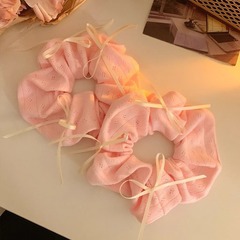 柔桃粉~溫柔蝴蝶結大腸發圈女春高級感韓系大號粉色發繩頭繩髮飾