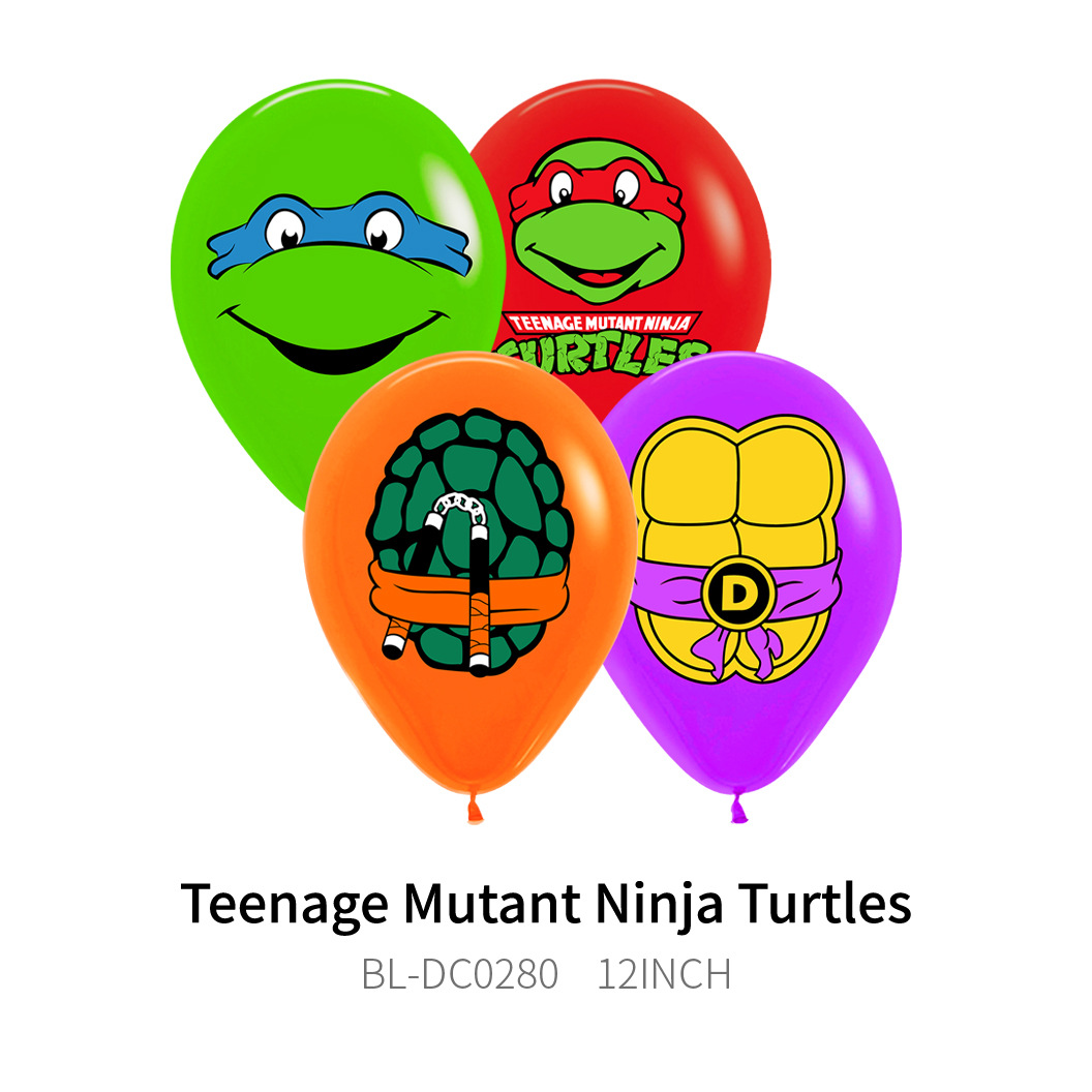 Transfronteriza nueva Tortuga Ninja de aluminio globo de película variante caos dibujos animados de dibujos animados fiesta de cumpleaños de los niños bola