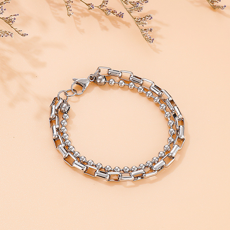 Bracelets Classification PVD Coated 18K Gold Plated Geometric Titanium Steel Simple Style Waterproof Non Tarnish 304 Stainless Steel Bracelets