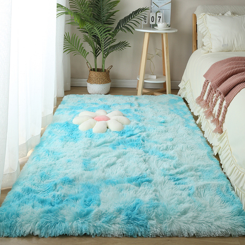 Alfombra mullida para dormitorio – tapete largo junto a la cama o sala, felpa suave, estilo acogedor